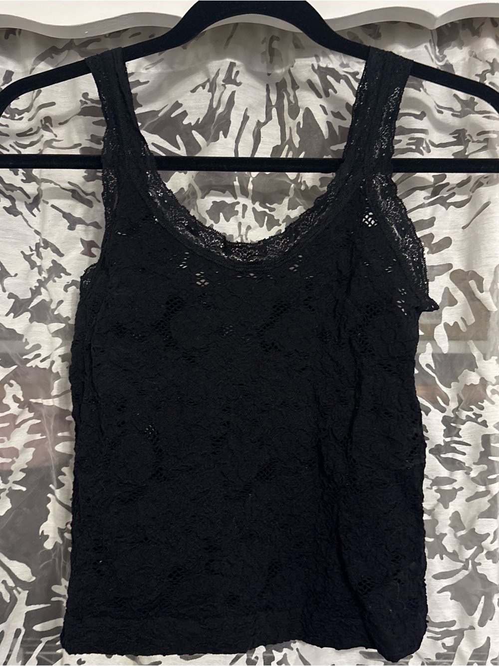 Black Lace Crop Top - Women